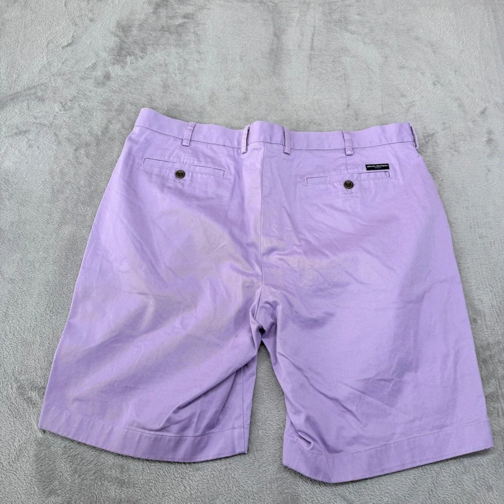 Brooks Brothers Chino Shorts Mens 40 Purple Lavender Cotton‎ Twill Flat Front